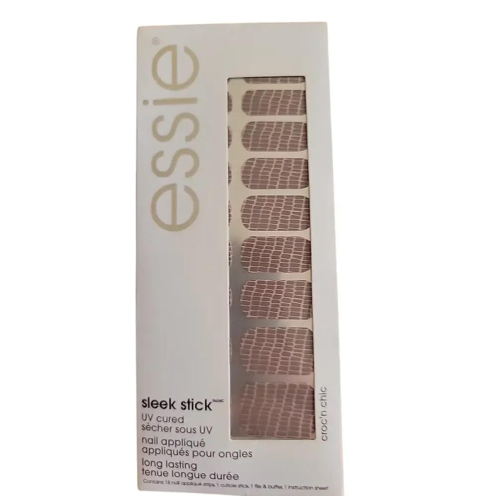 5 Pack Essie Sleek Stick Nail Applique UV Cured Stickers Metallic‎ Bundle